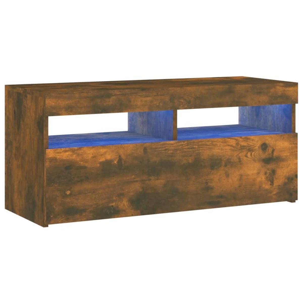 VIDAXL Meuble TV avec lumieres LED Chene fume 90x35x40 cm