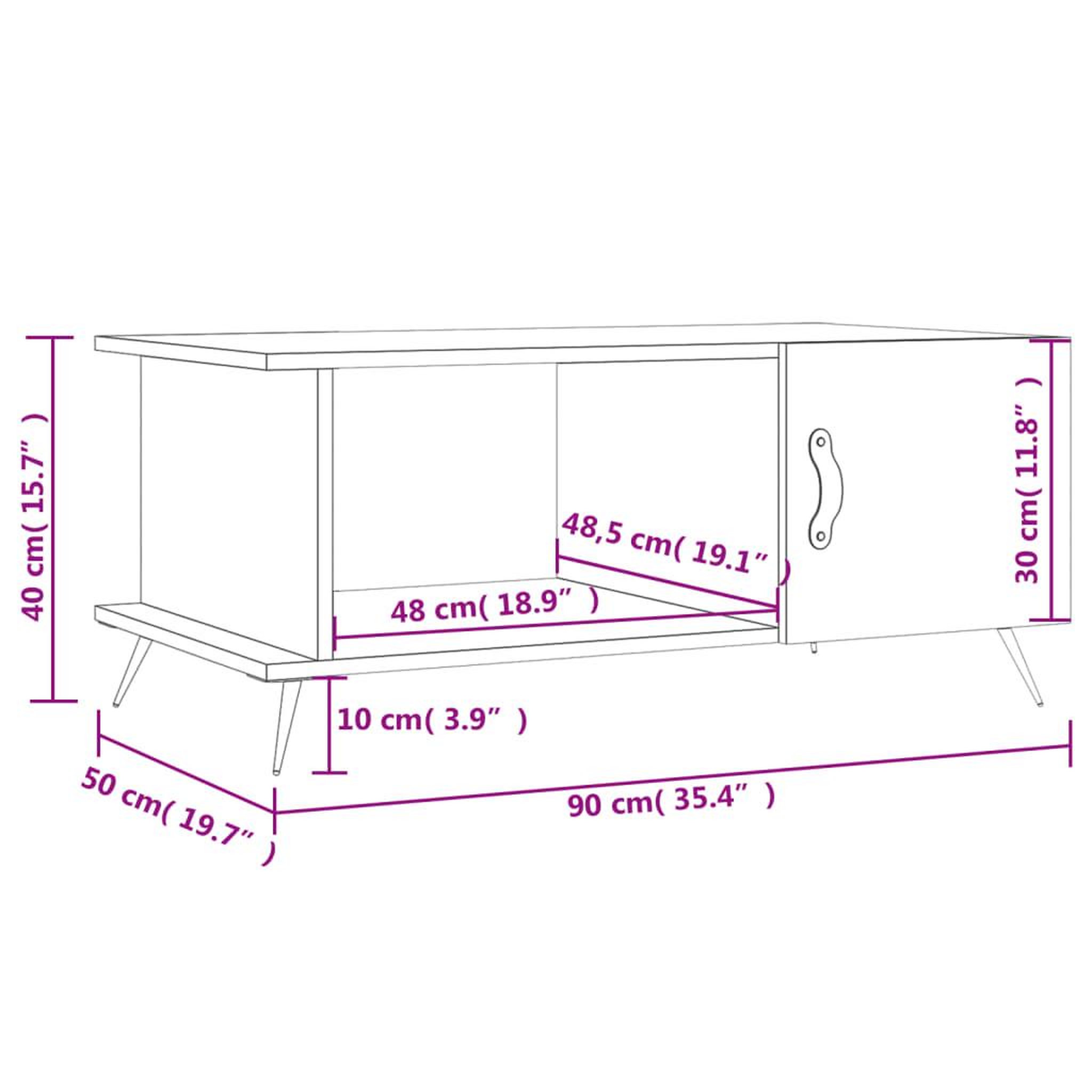Voir la diapositive 6 : VIDAXL Table basse gris beton 90x50x40 cm bois d'ingenierie