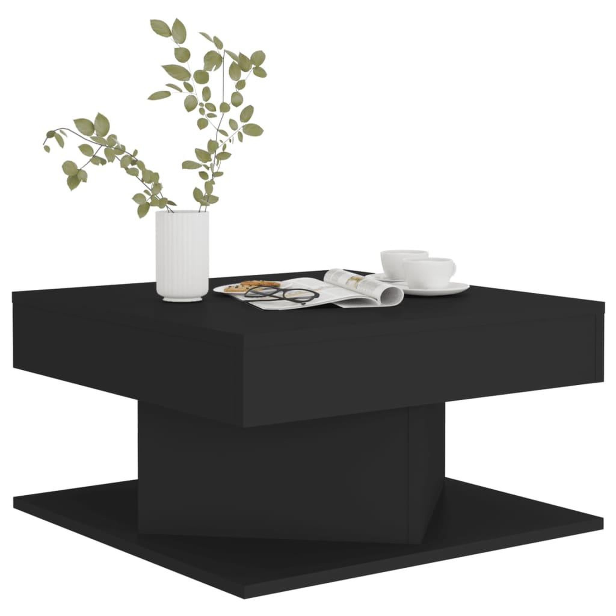 Voir la diapositive 4 : VIDAXL Table basse Noir 57x57x30 cm Bois d'ingenierie