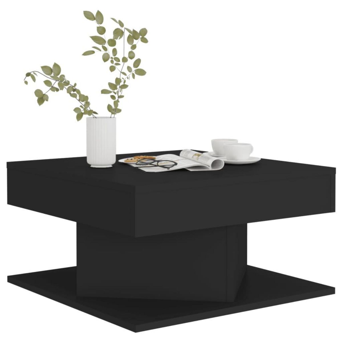 VIDAXL Table basse Noir 57x57x30 cm Bois d'ingenierie