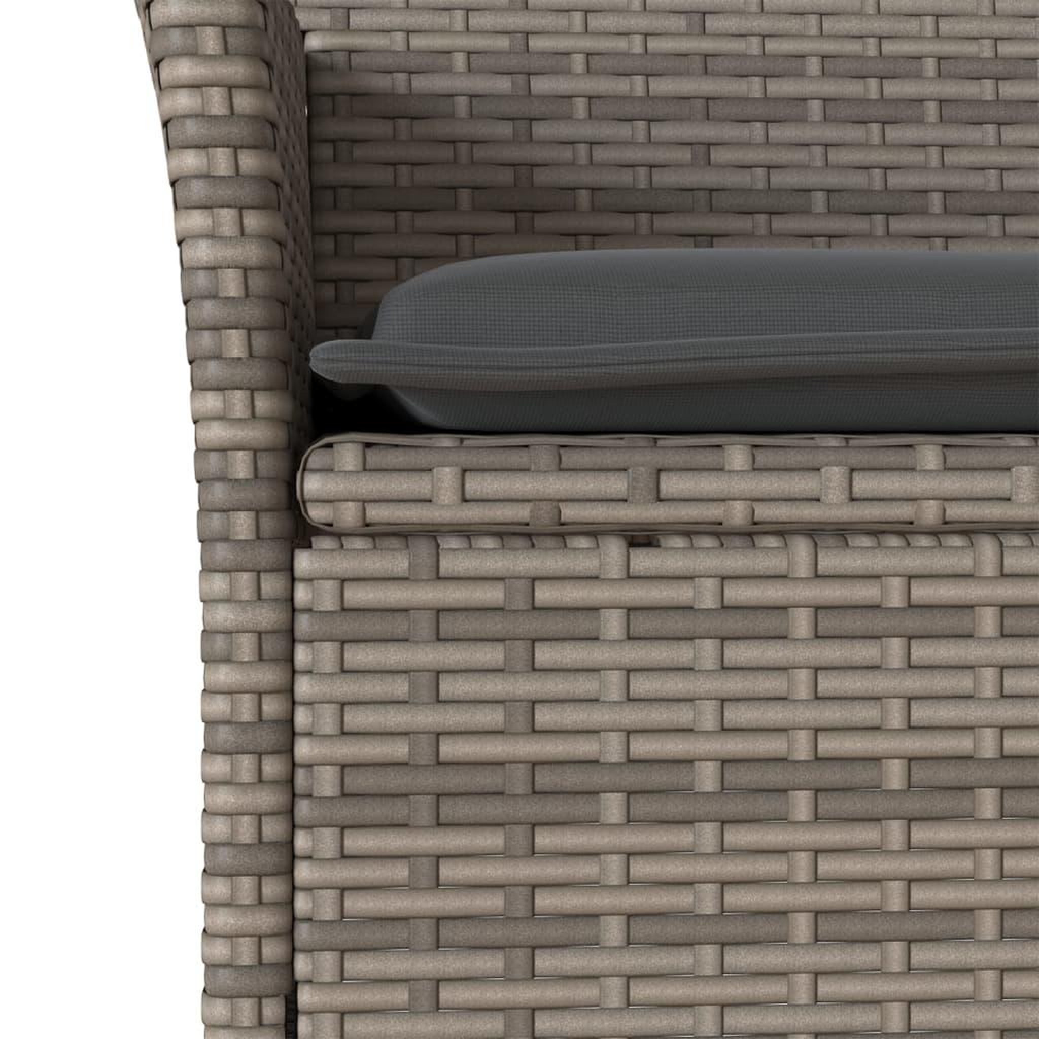 Voir la diapositive 5 : VIDAXL Ensemble a manger de jardin et coussins 5 pcs gris rotin verre