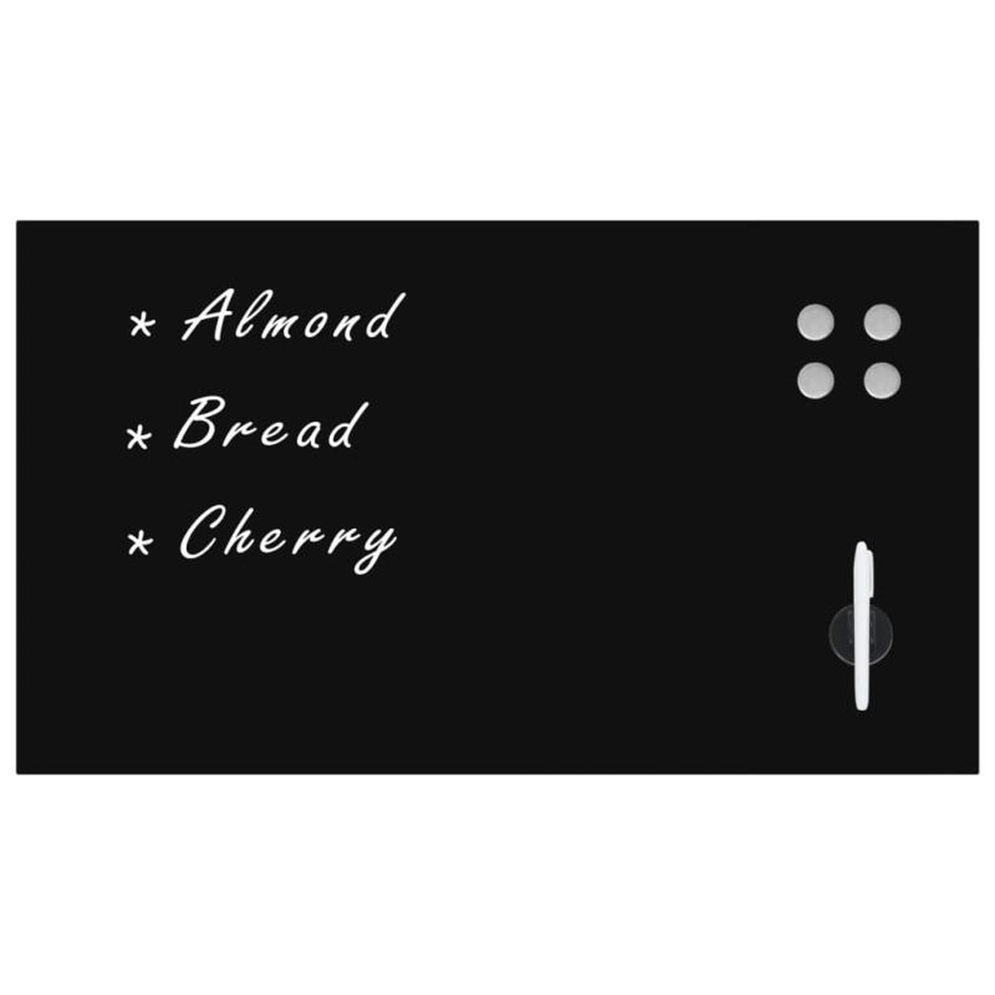 Voir la diapositive 2 : VIDAXL Tableau noir magnétique mural Verre 120x60 cm