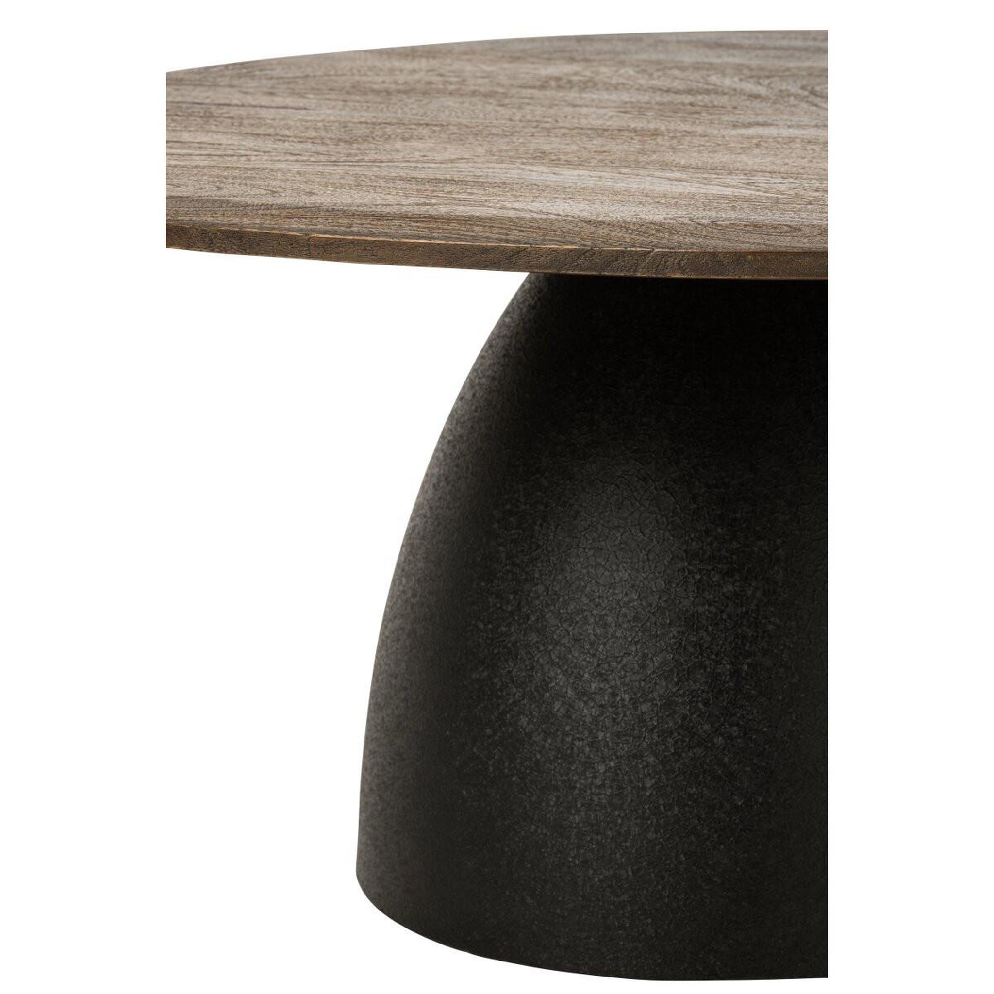 Voir la diapositive 3 : J-LINE Table Basse Ovale en Bois  Kilian  86cm Marron