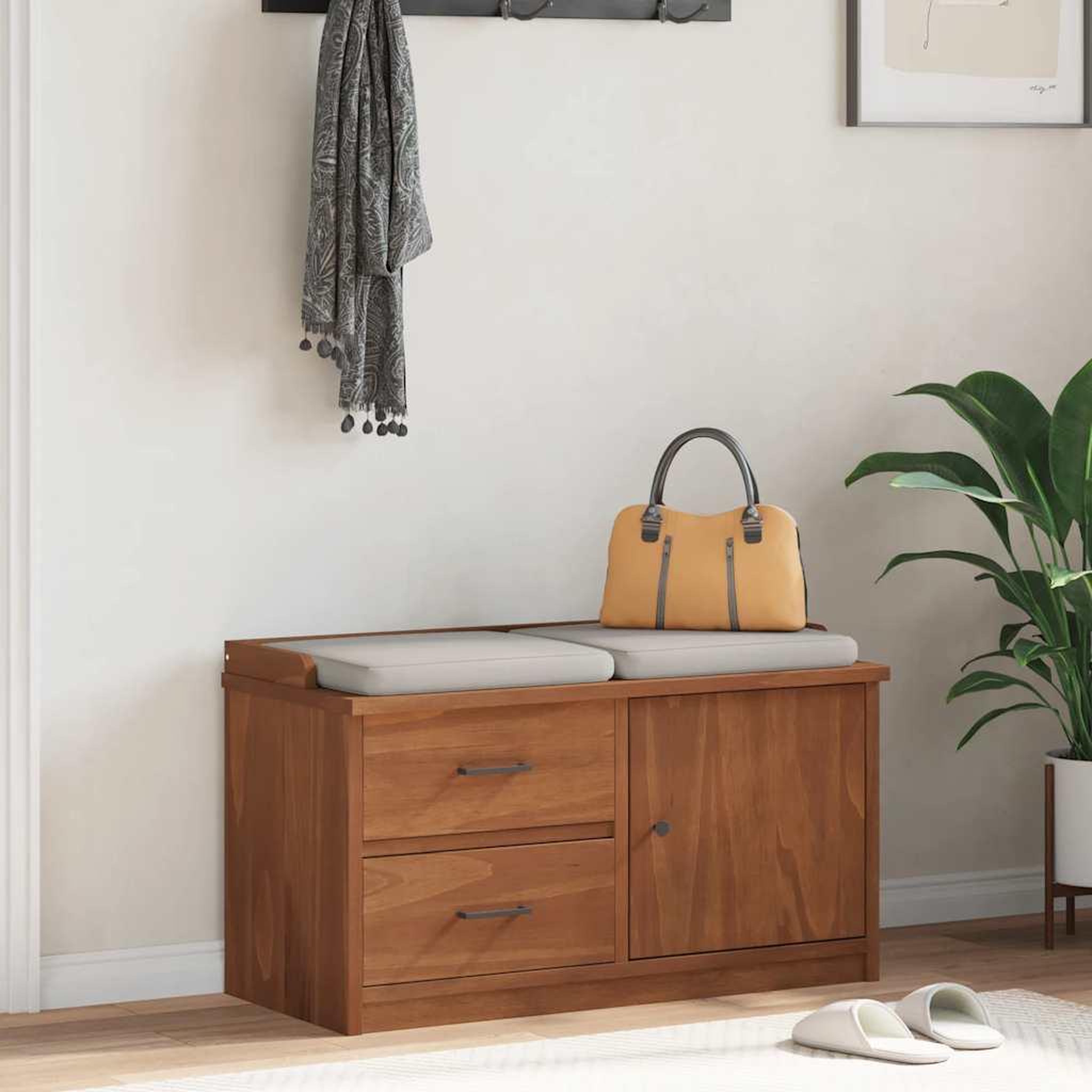 Voir la diapositive 3 : VIDAXL Banc de couloir SANDNES 87x40x50 cm bois de pin massif