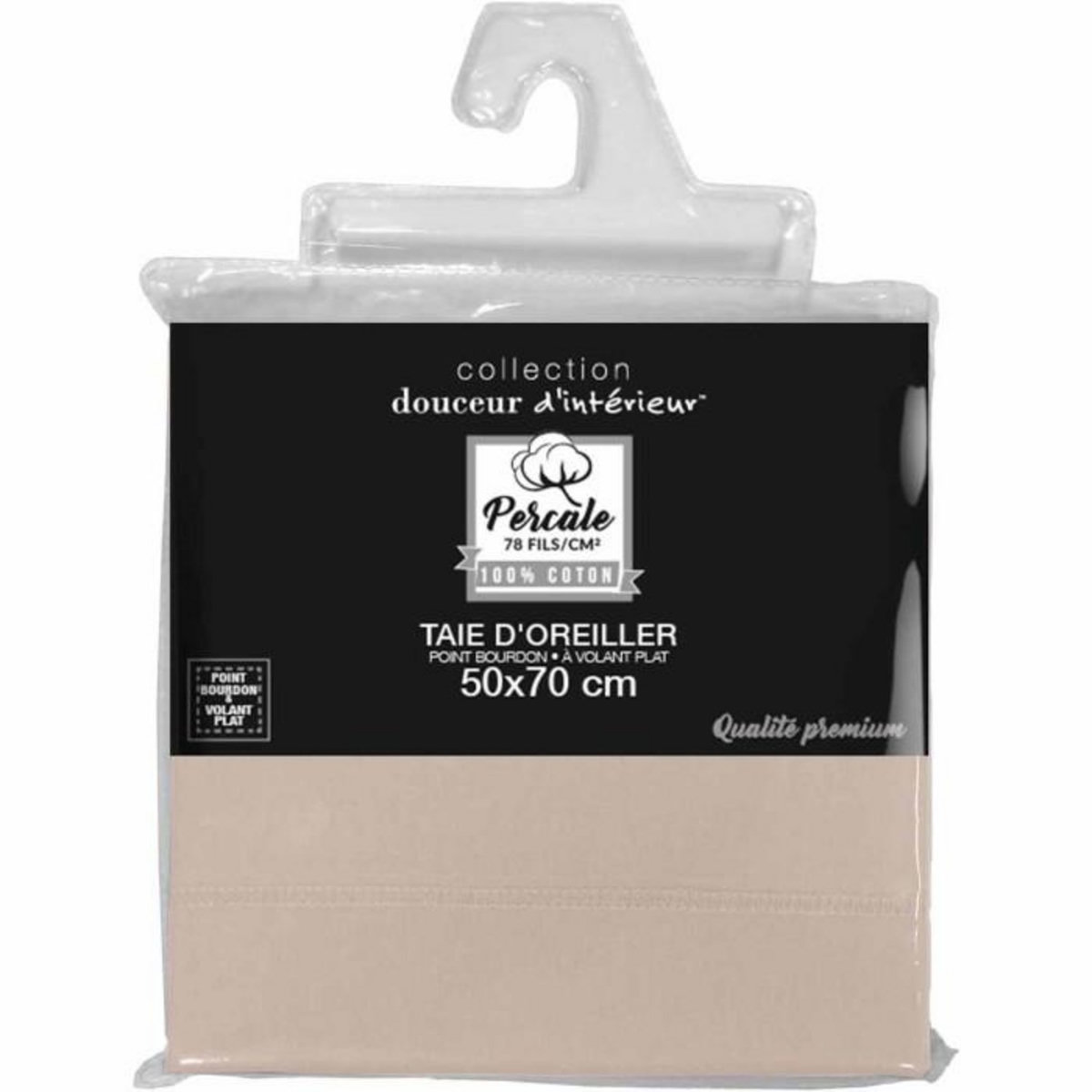 Paris Prix Taie d'Oreiller  Percaline  50x70cm Naturel