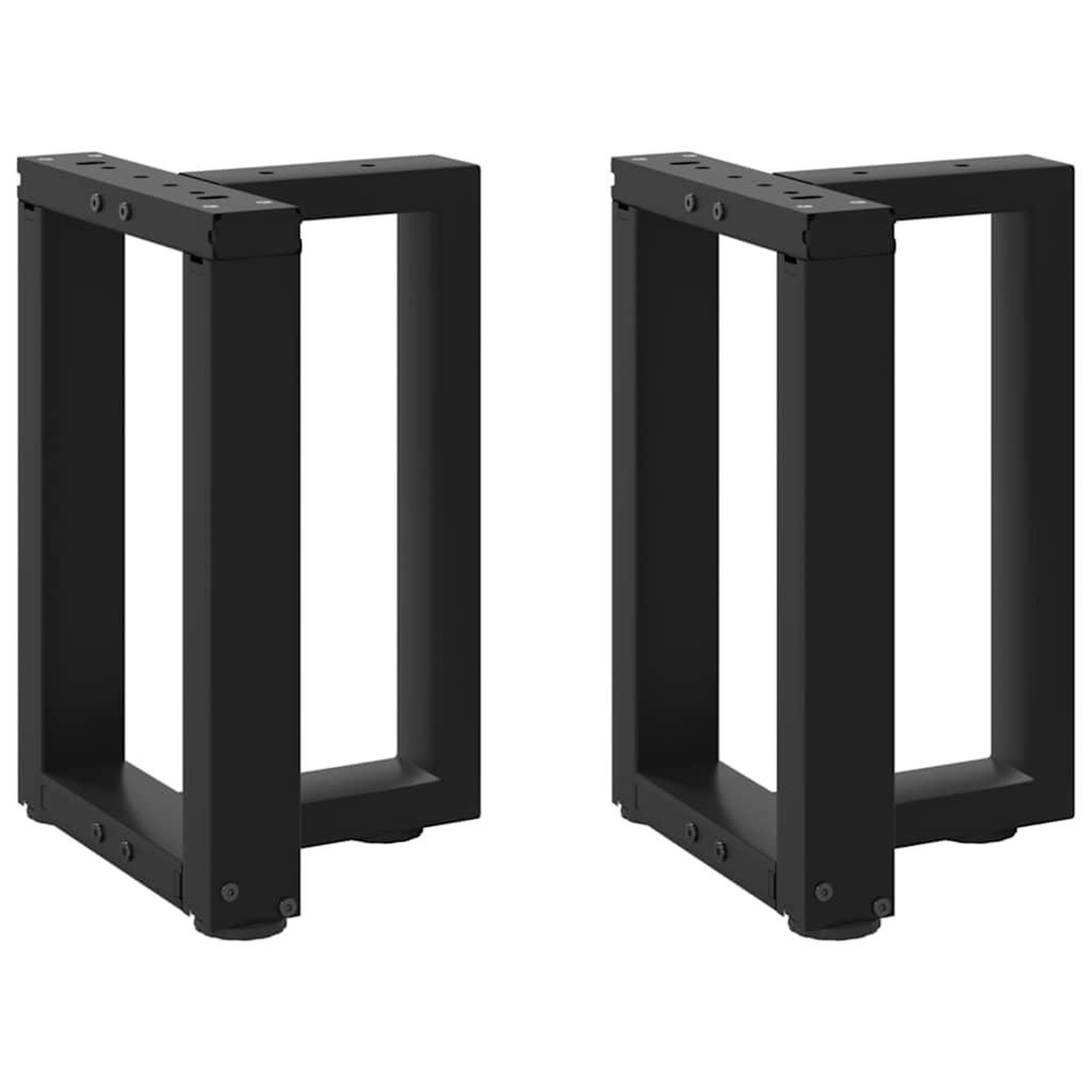 VIDAXL Pieds de table basse forme de T 2pcs noir 28x25x(42-43)cm acier