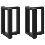 VIDAXL Pieds de table basse forme de T 2pcs noir 28x25x(42-43)cm acier