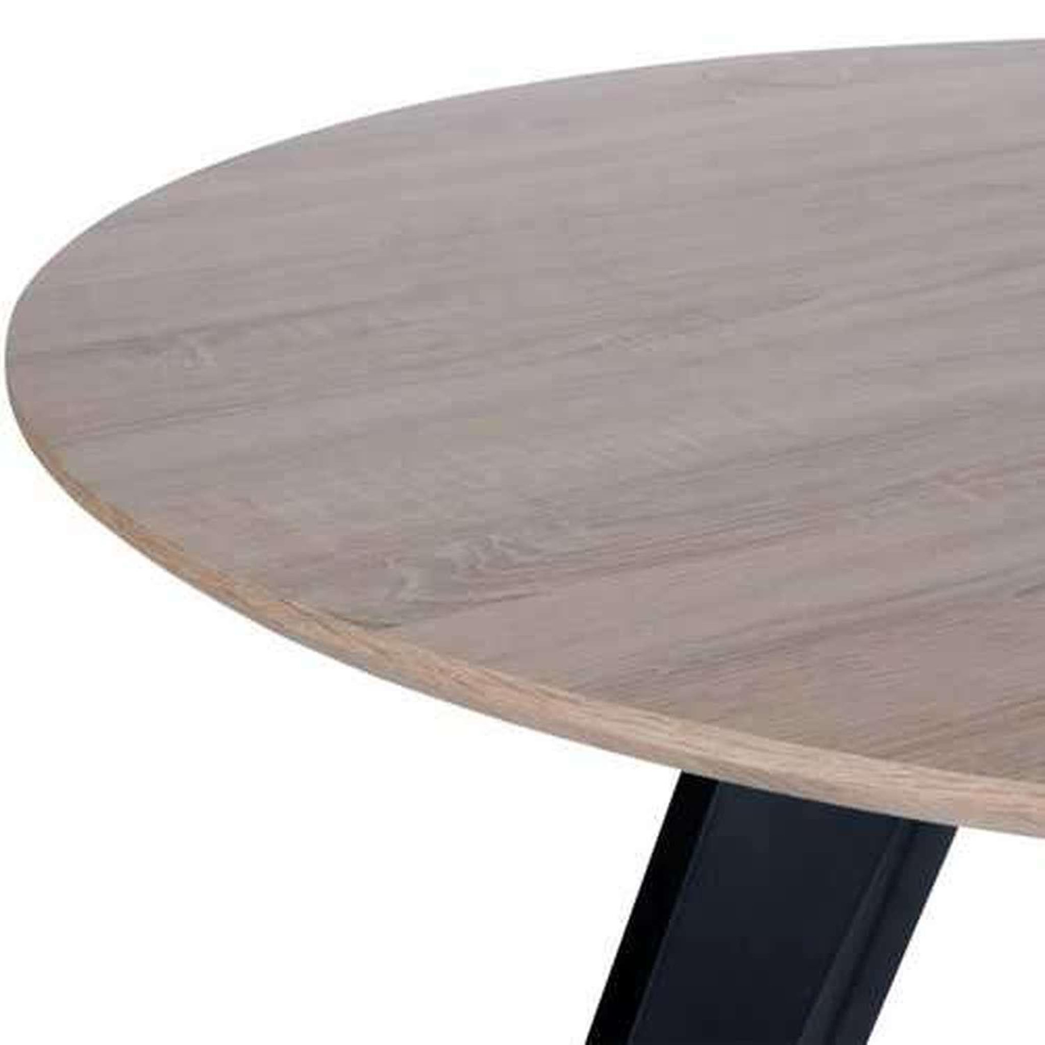 Voir la diapositive 3 : Amadeus Table ronde léonie en bois - beige et noir