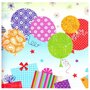 Beaumont Papier cadeau largeur 50 cm : Ballons et paquets cadeaux