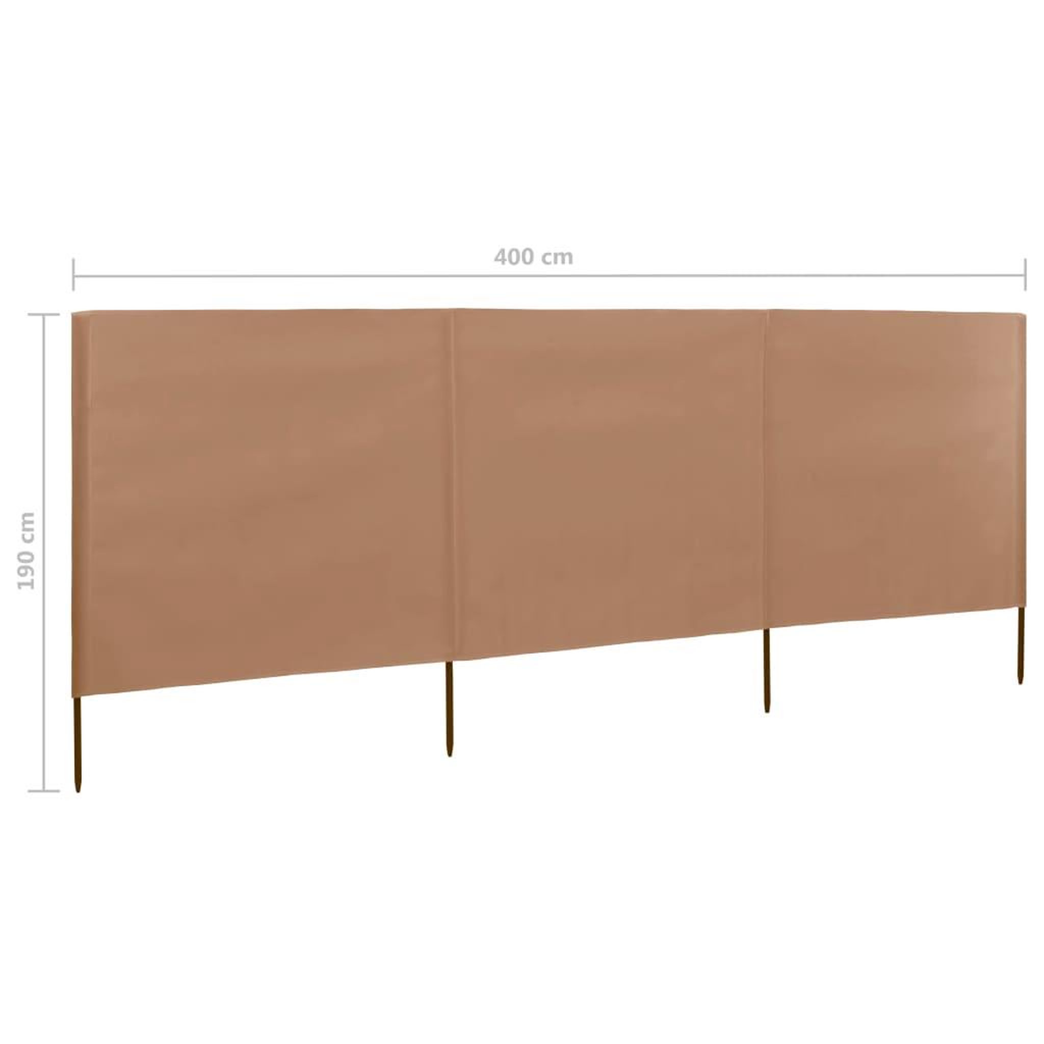 Voir la diapositive 6 : VIDAXL Paravent 3 panneaux Tissu 400 x 160 cm Taupe