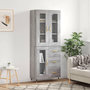 Voir la diapositive 1 : VIDAXL Buffet haut Sonoma gris 69,5x34x180 cm Bois d'ingenierie