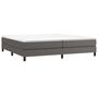 Voir la diapositive 3 : VIDAXL Sommier a lattes de lit avec matelas Gris 200x200 cm Similicuir