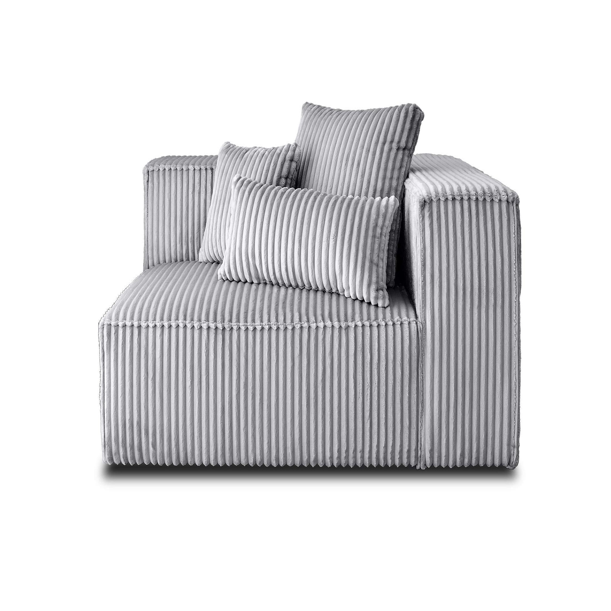 Voir la diapositive 5 : LISA DESIGN Colombine - module d'assise droit - en velours côtelé grosses côtes