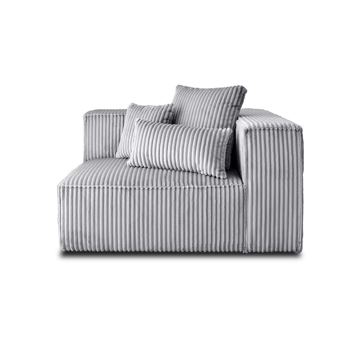 LISA DESIGN Colombine - module d'assise droit - en velours côtelé grosses côtes