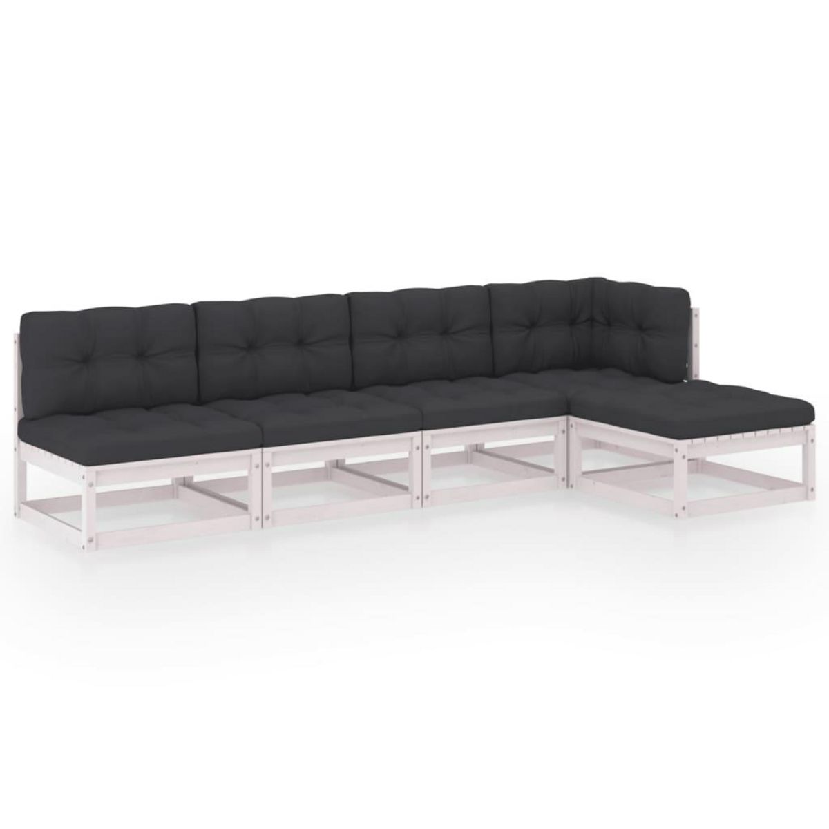 VIDAXL Salon de jardin 5 pcs avec coussins Bois de pin massif