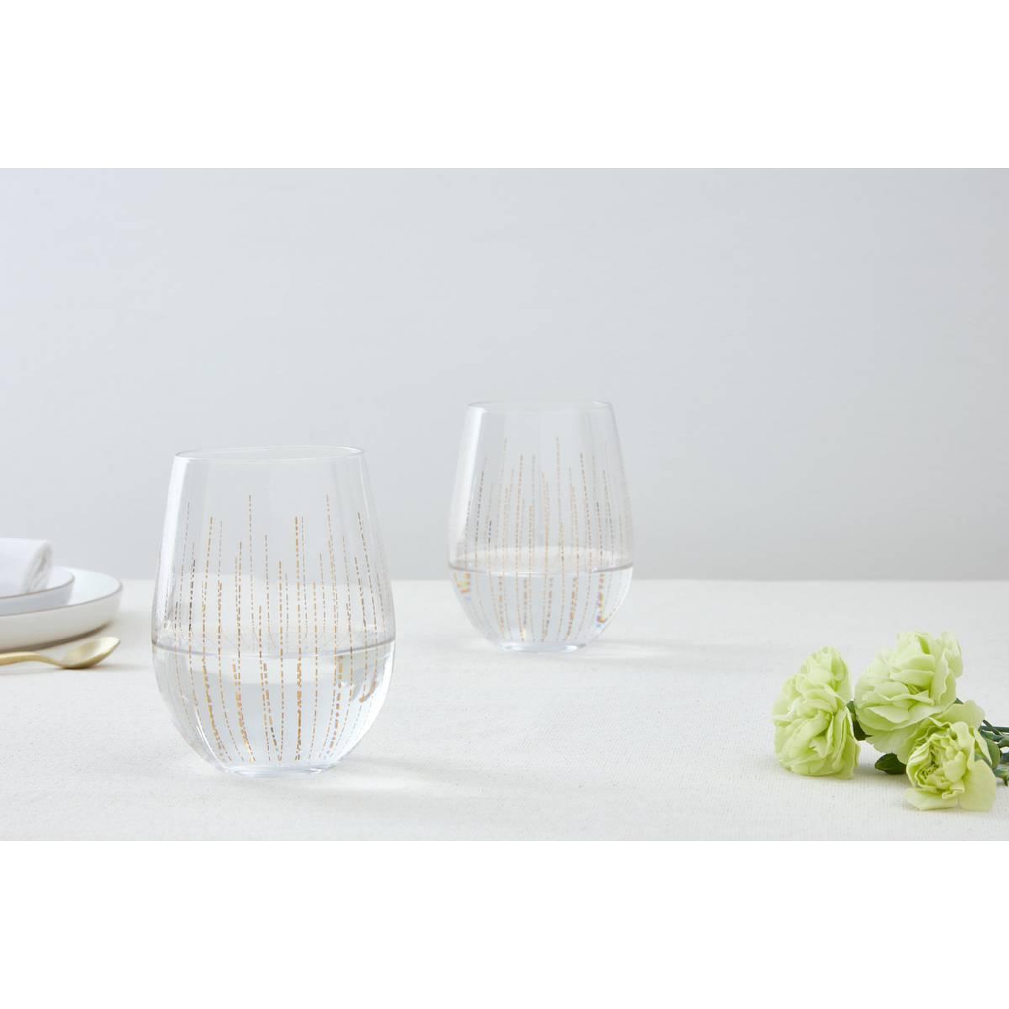 Voir la diapositive 4 : SECRET DE GOURMET Lot de 4 verres à eau  lunis  54cl doré