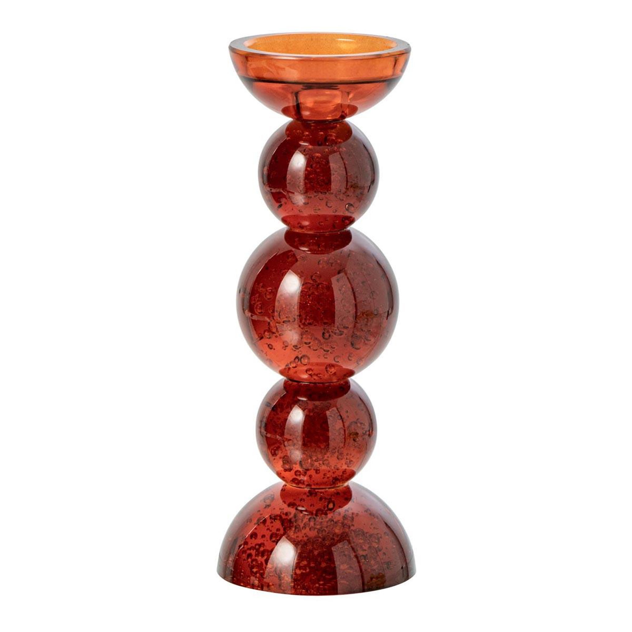 J-LINE Bougeoir Boules en Verre  Dimitri  27cm Bronze
