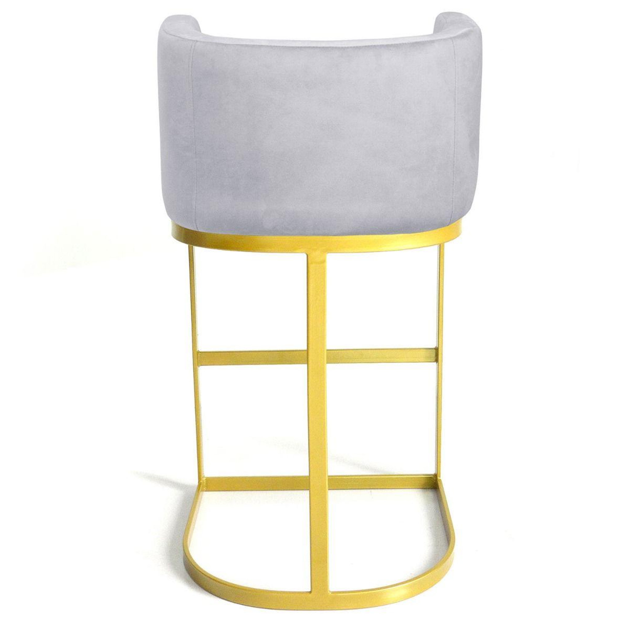 Voir la diapositive 4 : Paris Prix Chaise de Bar Velours Design  Noemy  100cm Argent