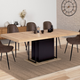 Voir la diapositive 2 : ID MARKET Table à manger extensible rectangle UGO 6-10 personnes bois façon hêtre et noir 160-200 cm