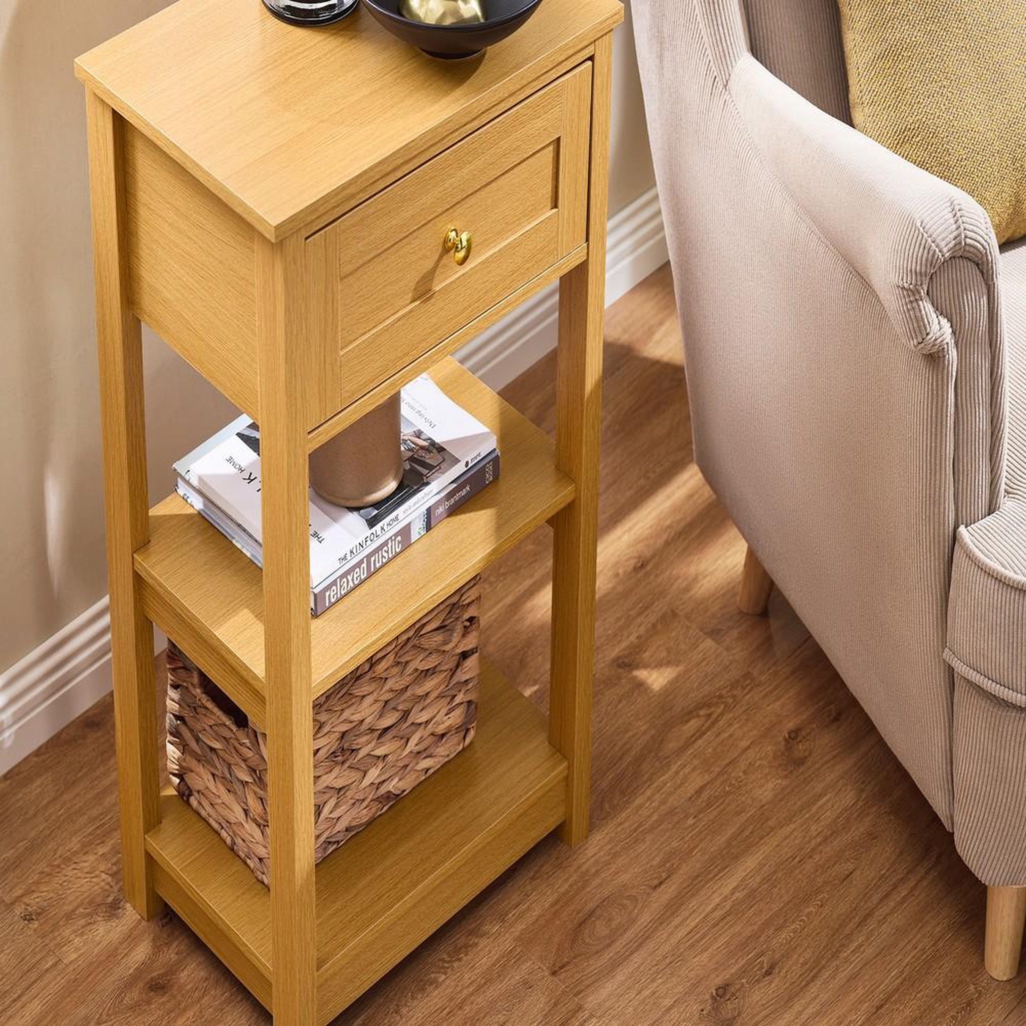 Voir la diapositive 5 : SOBUY SoBuy - Table De Chevet à un tiroir - Moderne - FBT46