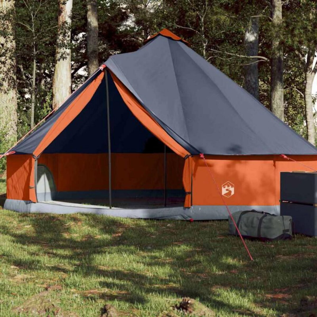 VIDAXL Tente familiale tipi 6 personnes gris et orange imperméable