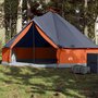 Voir la diapositive 1 : VIDAXL Tente familiale tipi 6 personnes gris et orange imperméable