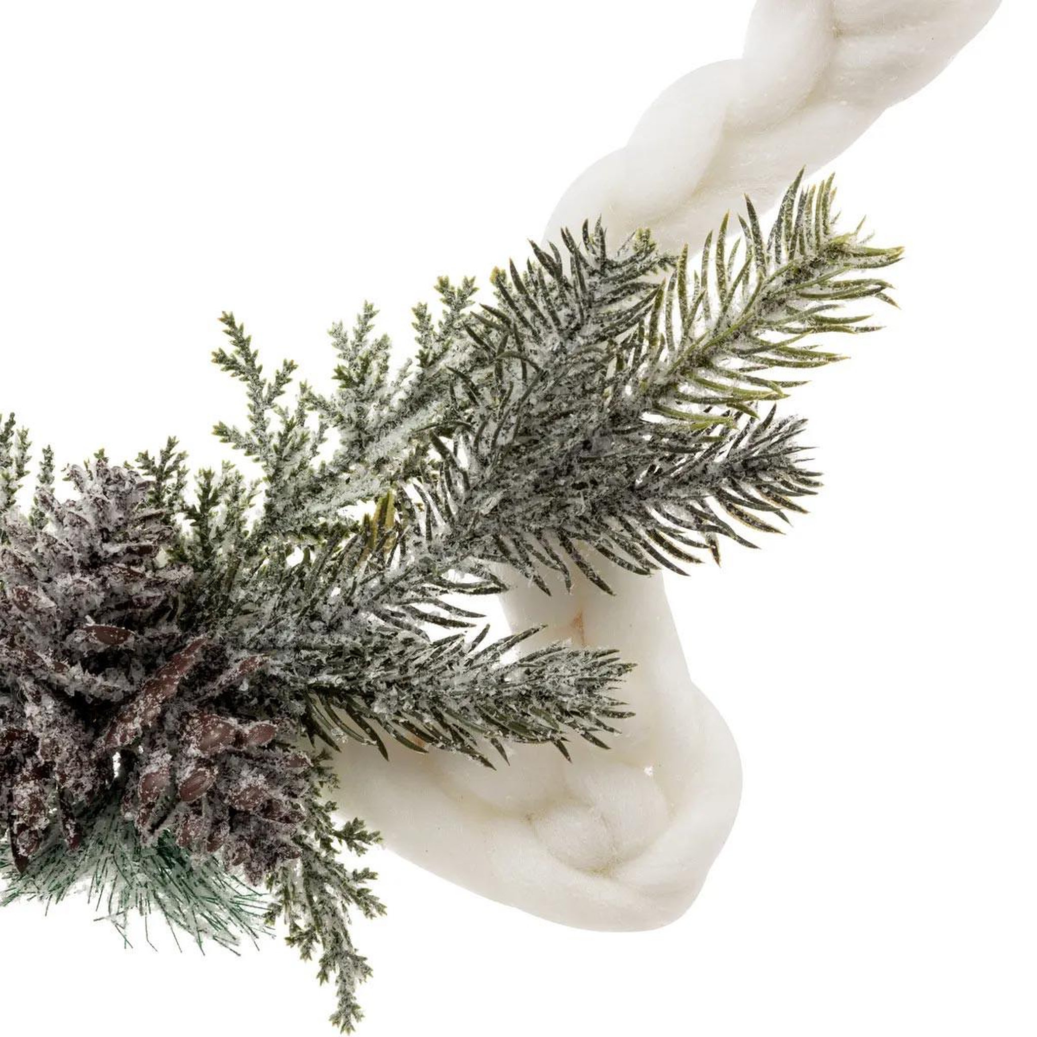 Voir la diapositive 2 : ATMOSPHERA Sujet de noël étoile tressée  givrée  30cm blanc