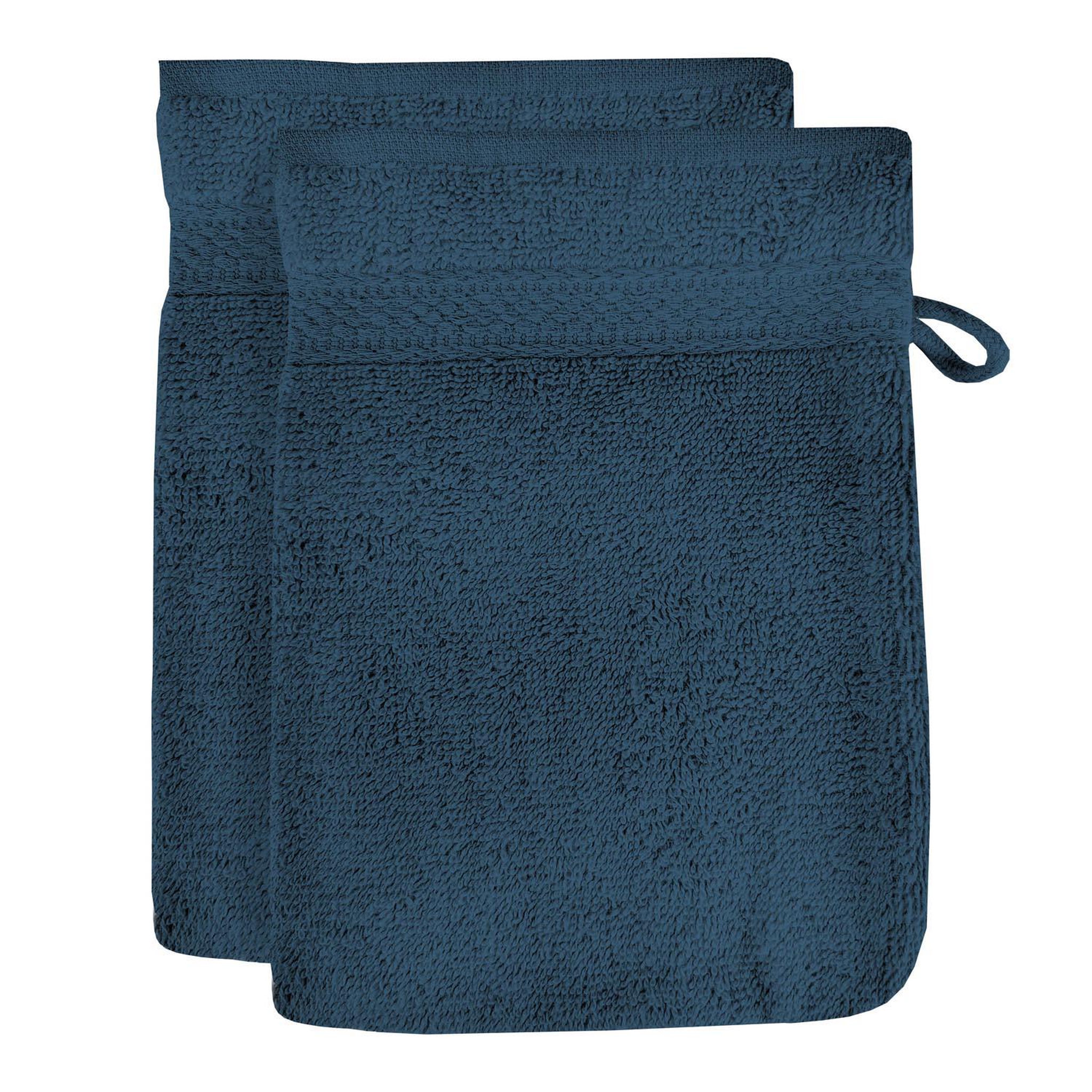 SOLEIL D'OCRE Lot de 2 gants de toilette en coton 500 gr/m2 16x21 cm LAGUNE, par Soleil d'ocre. Coloris disponibles : Rose, Gris, Jaune, Marron, Bleu, Blanc, Vert, Noir, Orange, Rouge