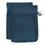 SOLEIL D'OCRE Lot de 2 gants de toilette en coton 500 gr/m2 16x21 cm LAGUNE, par Soleil d'ocre. Coloris disponibles : Blanc, Gris, Jaune, Vert, Rose, Noir, Orange, Rouge, Marron, Bleu