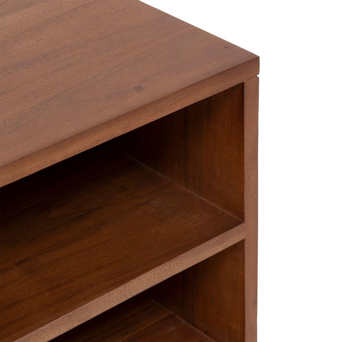 ATMOSPHERA Meuble TV 2 portes et 2 niches en bois massif NANDA - Marron