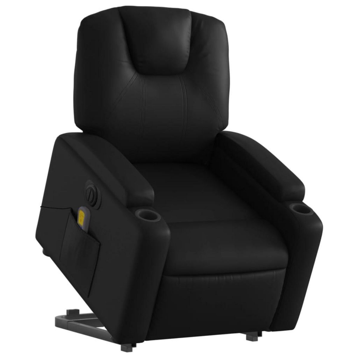 VIDAXL Fauteuil inclinable de massage electrique noir similicuir