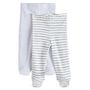 Voir la diapositive 1 : INEXTENSO Lot de 2 pantalons de naissance avec pieds bébé 