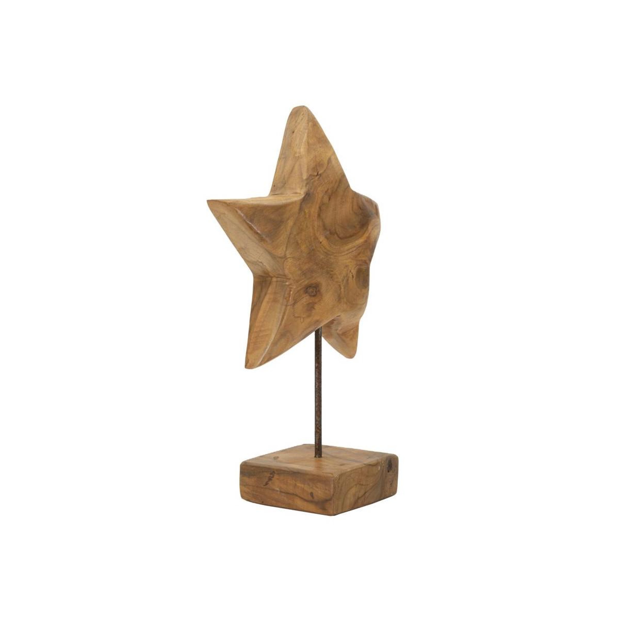Voir la diapositive 2 : Paris Prix Objet déco en teck  étoile  42cm naturel