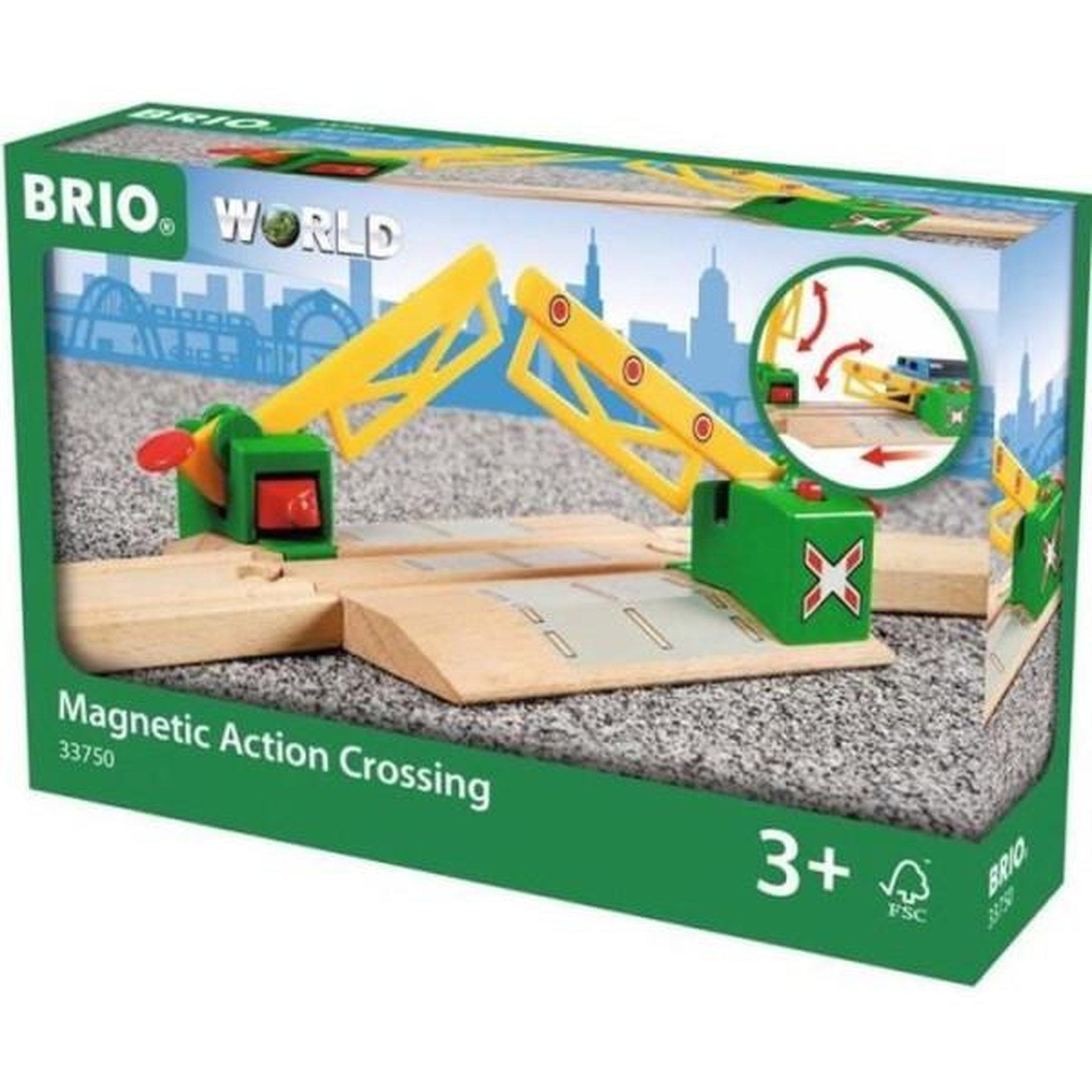 Brio Passage a niveau magnétique brio 33750 - accessoire pour circuit de train en bois