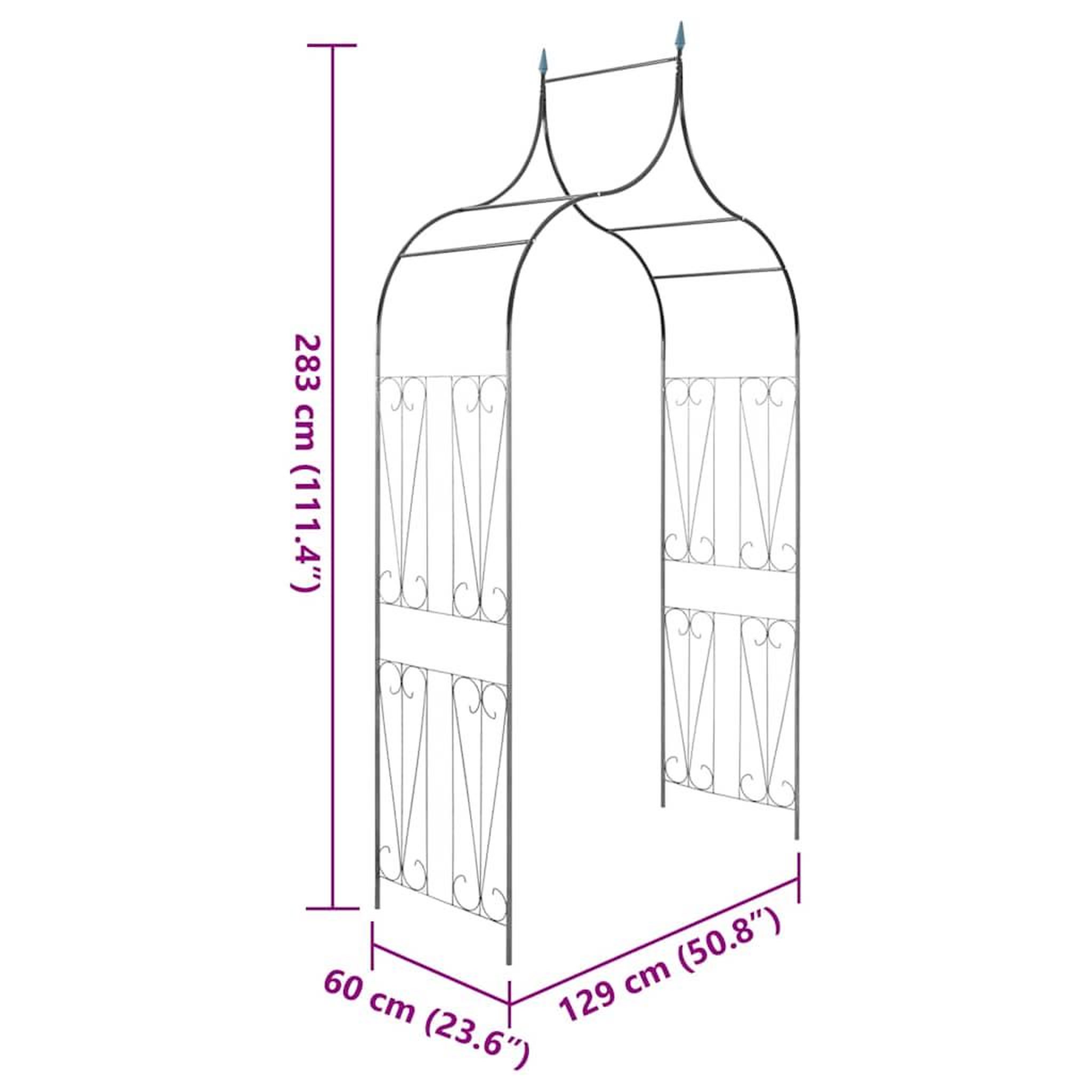 Voir la diapositive 6 : VIDAXL Arche de jardin Design de piquet plantes grimpantes Vert fonce
