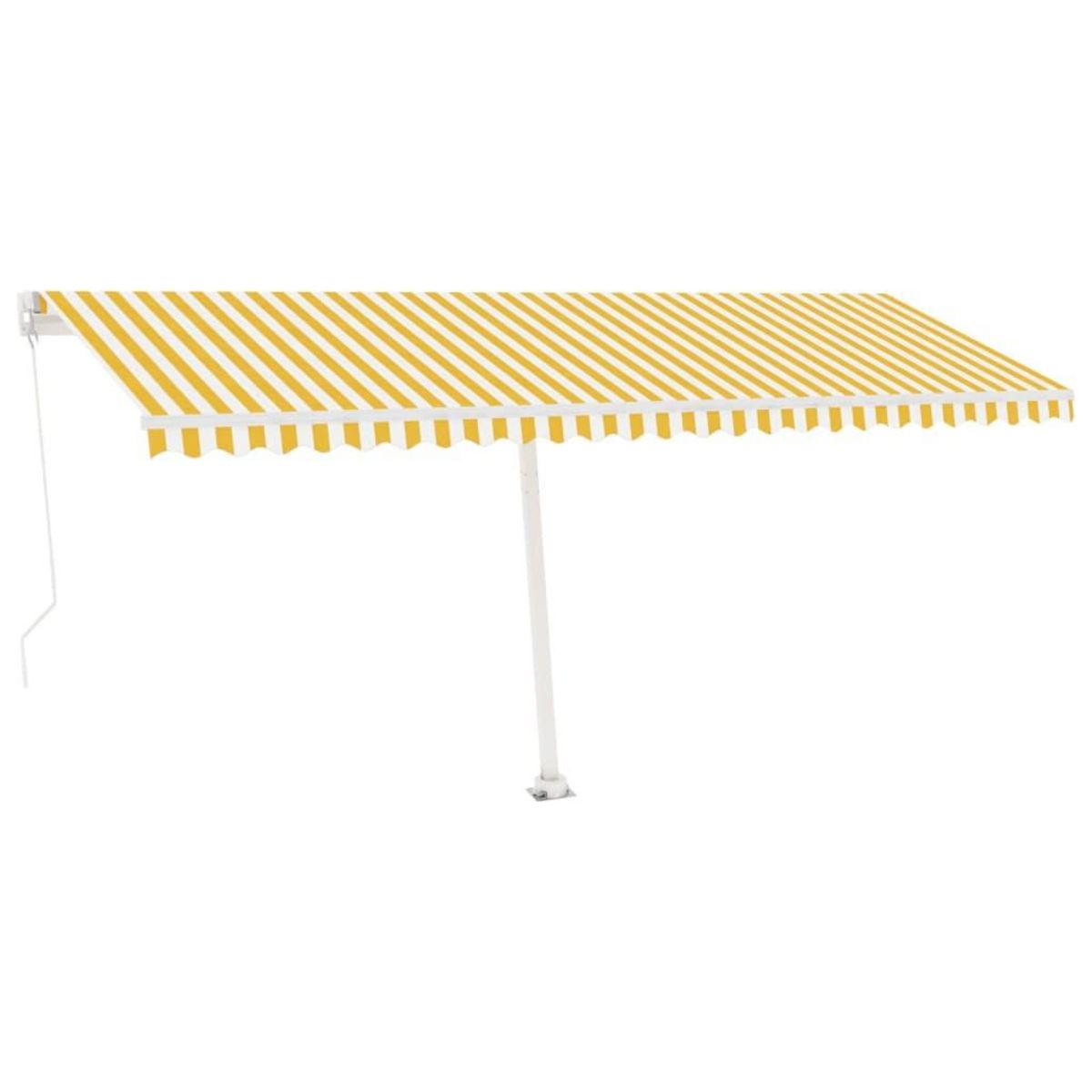 VIDAXL Auvent manuel retractable avec LED 500x300 cm Jaune et blanc
