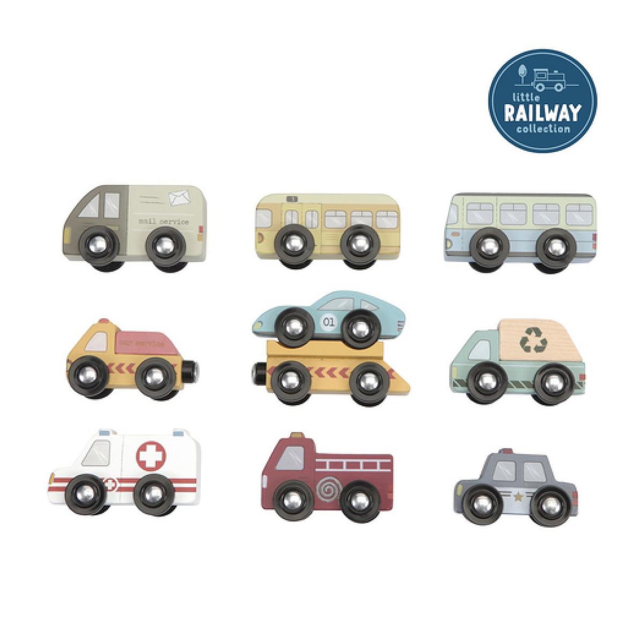 Voir la diapositive 1 : LITTLE DUTCH extension Circuit train en bois - 9 vehicules