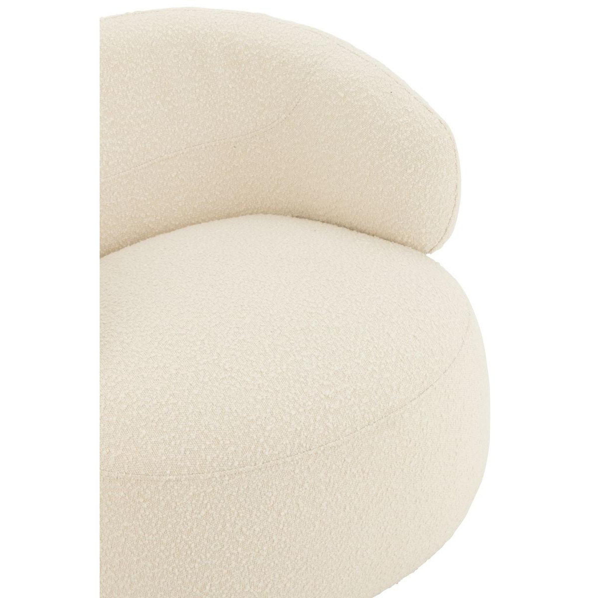 Voir la diapositive 6 : J-LINE Fauteuil Pivotant Rond  Cosy  85cm Écru