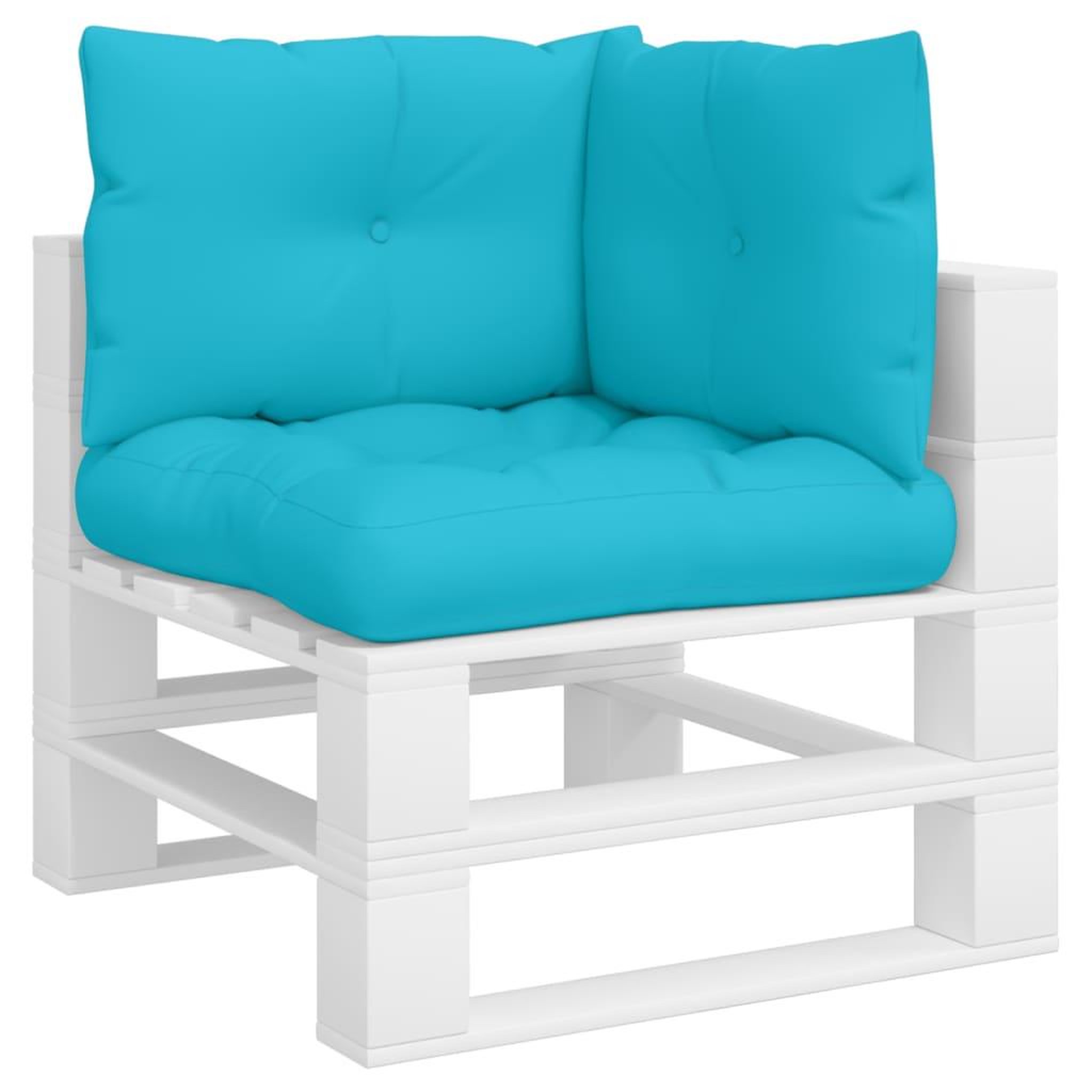 Voir la diapositive 3 : VIDAXL Coussins de palette lot de 3 turquoise tissu Oxford