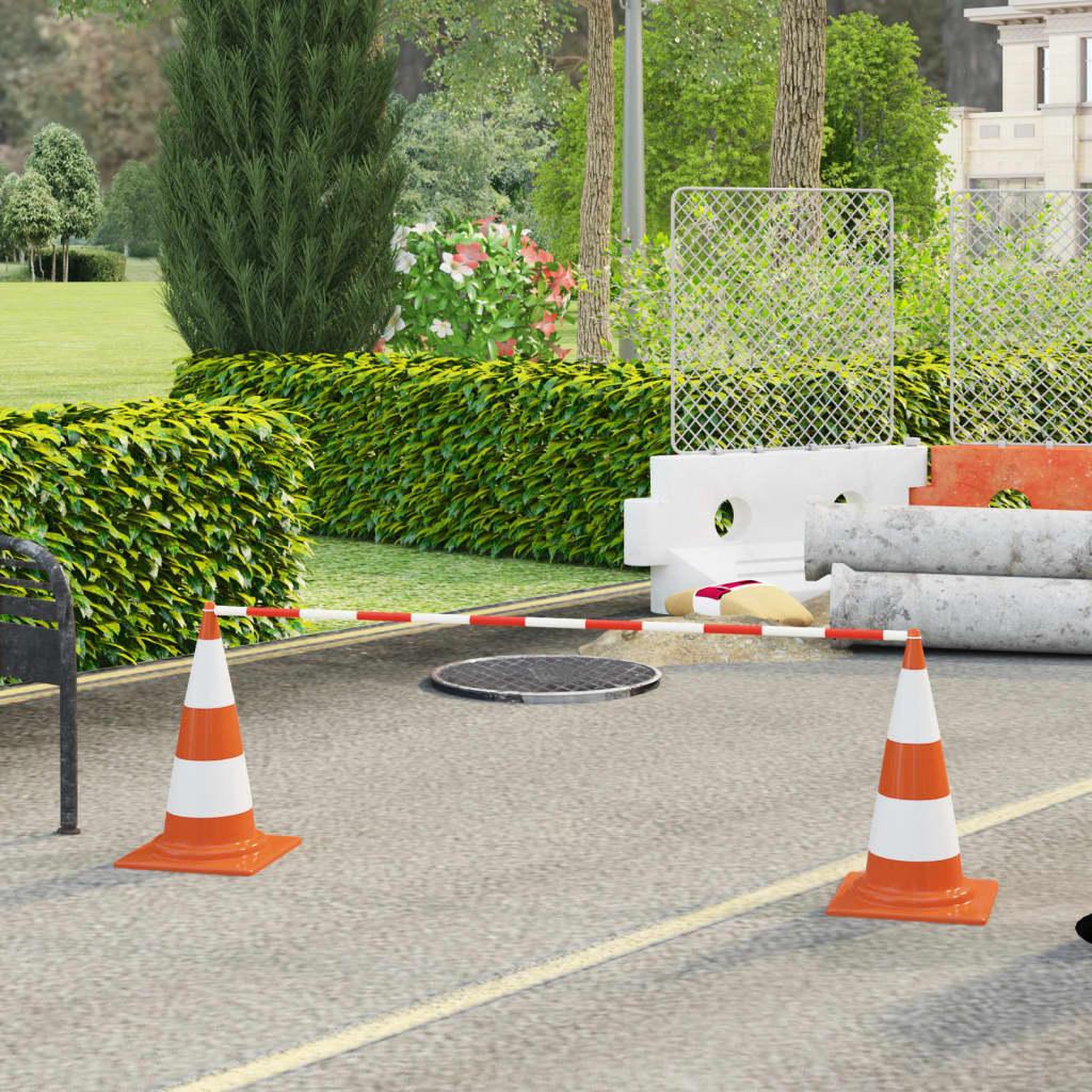 VIDAXL Barres de cones de circulation retractables 10pcs ABS 116-197cm