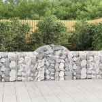 VIDAXL Paniers a gabions arques 15 pcs 200x30x80/100 cm Fer galvanise