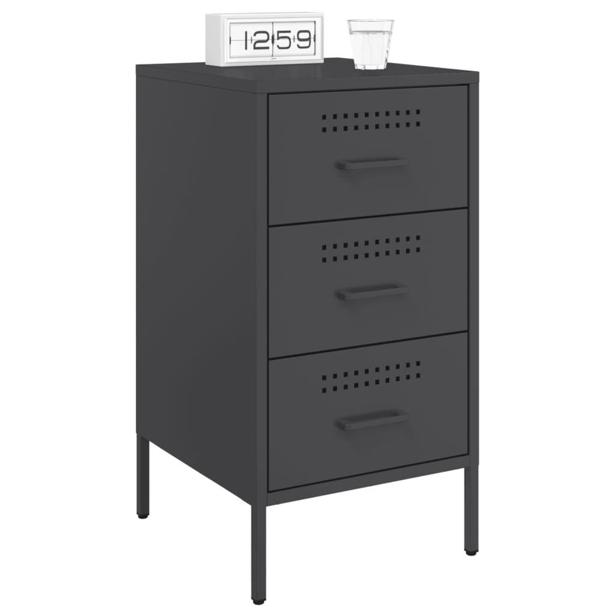 Voir la diapositive 3 : VIDAXL Tables de chevet 2 pcs noir 36x39x68 cm acier