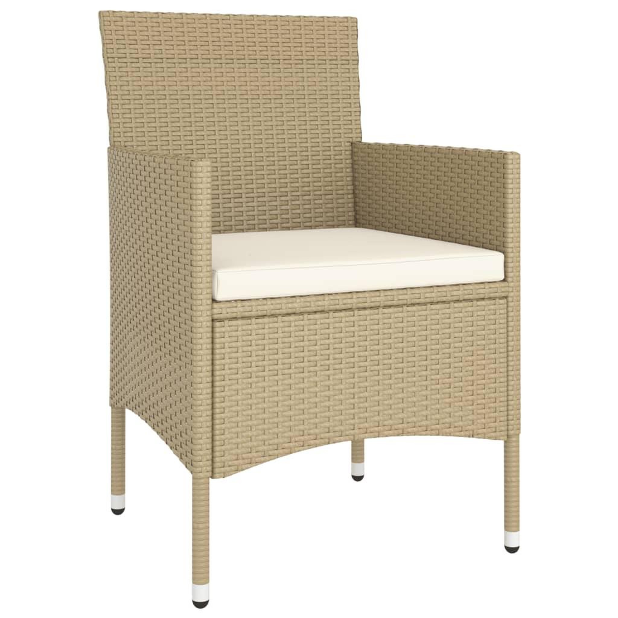 Voir la diapositive 4 : VIDAXL Ensemble de bistro 5 pcs Resine tressee et verre trempe Beige