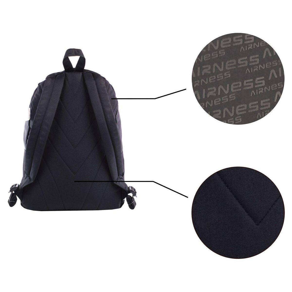 AIRNESS Sac à dos souple 1 compartiment noir 