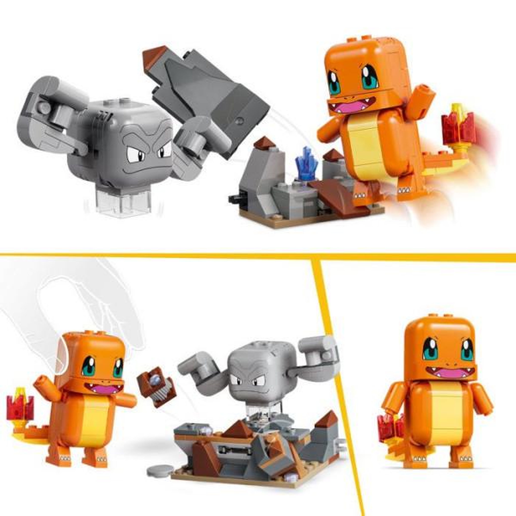 Voir la diapositive 4 : LEGO LEGO Pokémon 72157 - Set de construction compatible SMART Play™ - Salameche et Racaillou, Combat dans la grotte - Des 6 ans