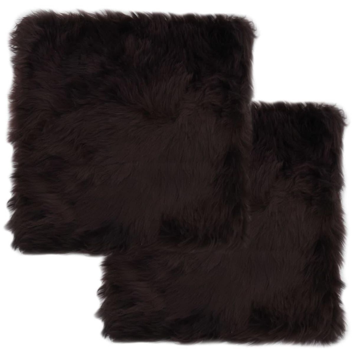 VIDAXL Coussins de chaise lot de 2 Marron Peau de mouton veritable