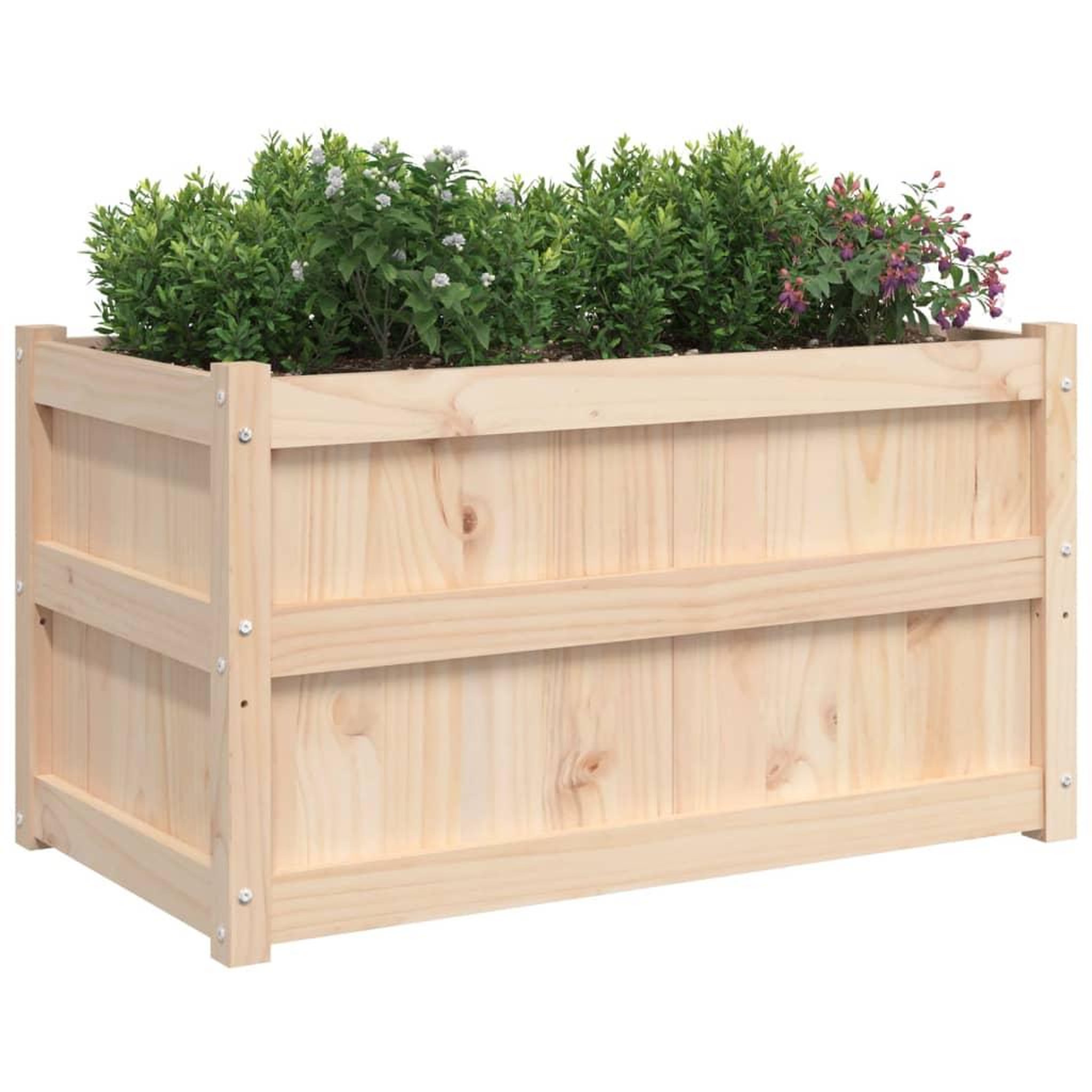 Voir la diapositive 4 : VIDAXL Jardiniere d'exterieur 90x50x50 cm bois de pin massif