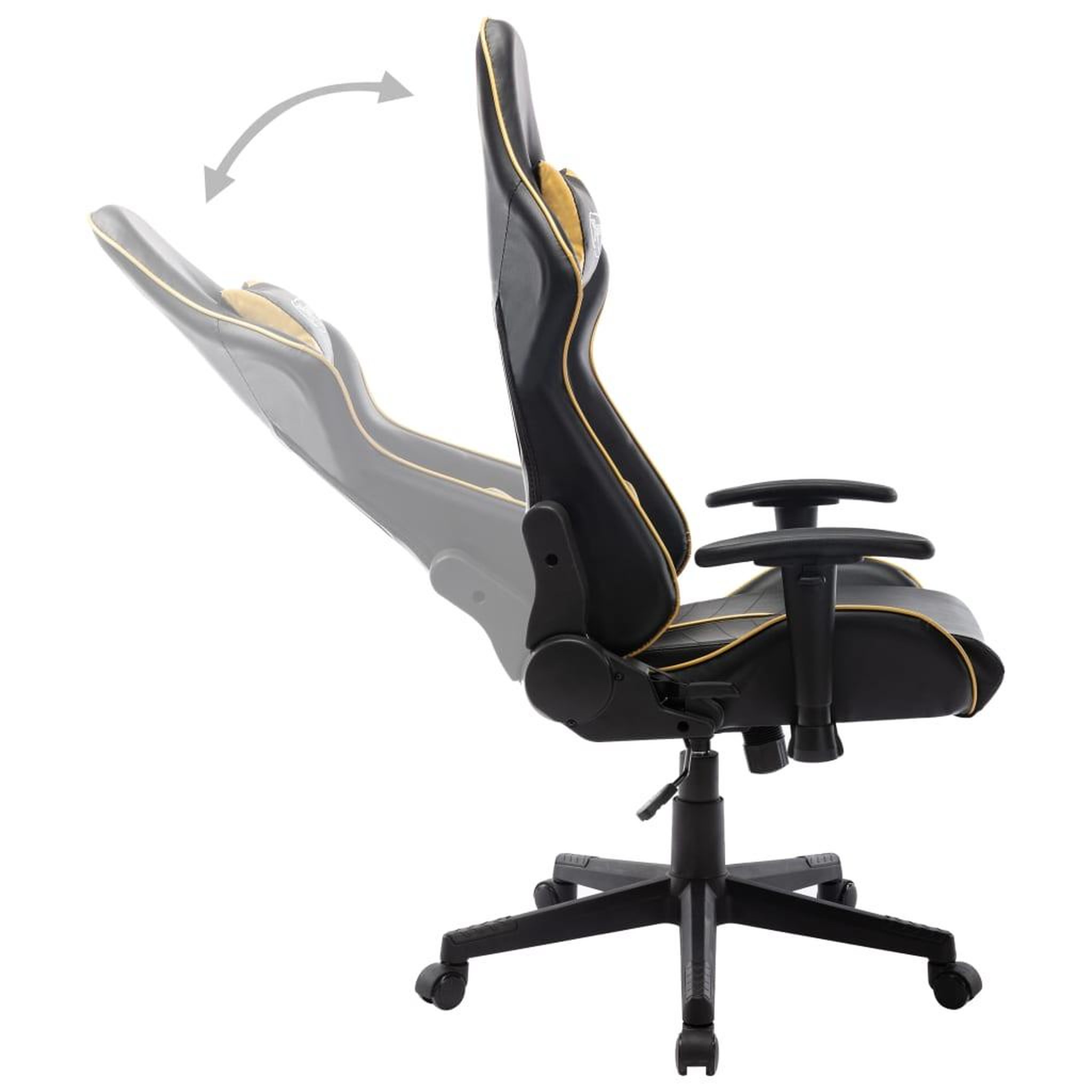 Voir la diapositive 5 : VIDAXL Chaise de jeu Noir et dore Cuir artificiel