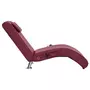VIDAXL Chaise longue de massage et oreiller Rouge bordeaux Similicuir