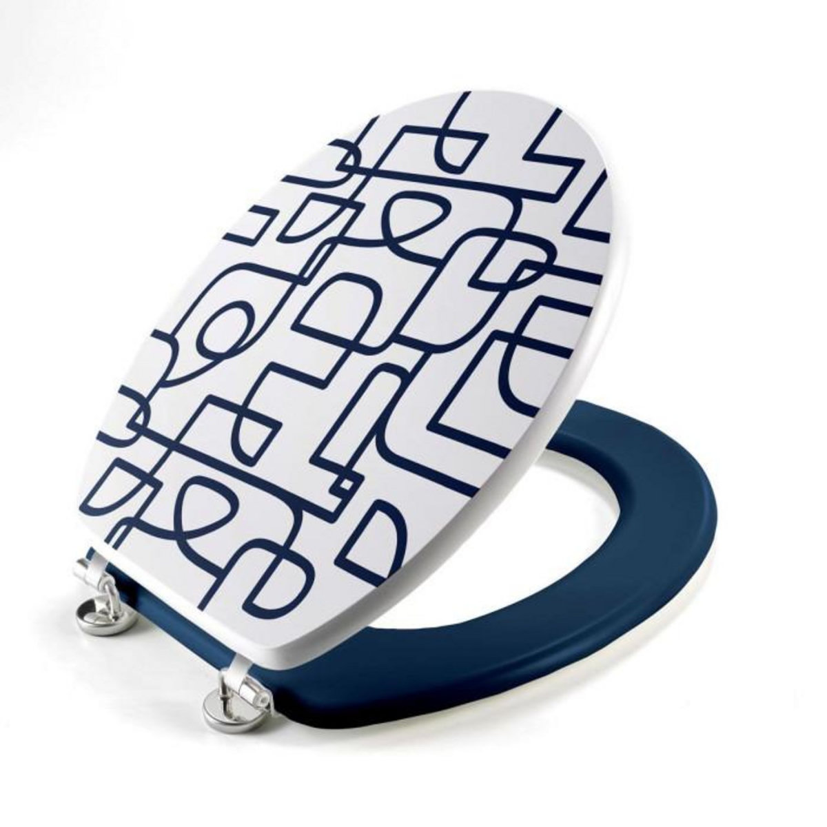 Paris Prix Abattant WC Imprimé  Labyrinthe  46cm Blanc